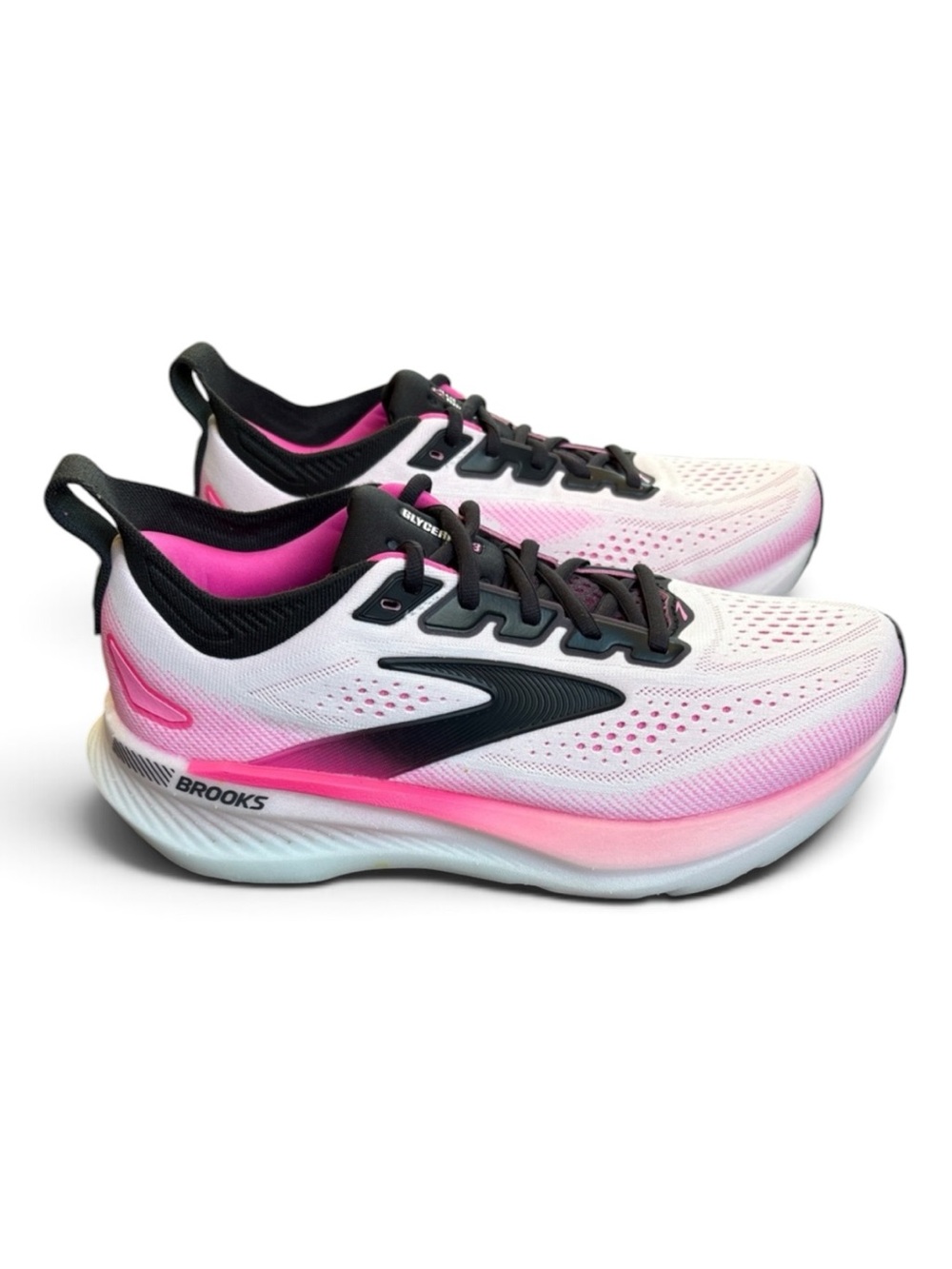 Brooks Glycerin 23 GTS Running Shoes Women’s 9 White Phantom/Cyber Pink READ